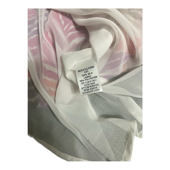 Trina Turk One Shoulder Dress - Pink, Orange, Brown 100% Silk - Picture 13 of 14